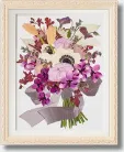 ウェディングブーケを押し花にした白い額